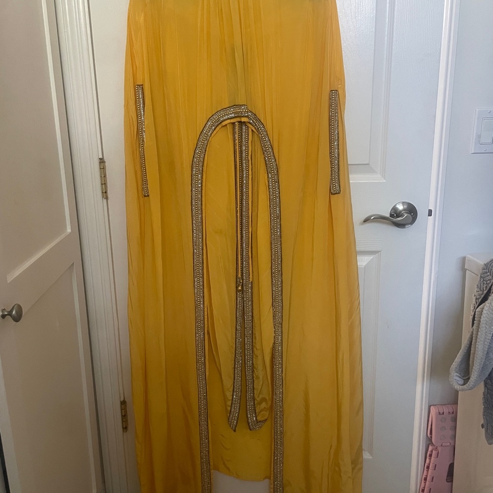 Elegant Yellow Skirt with Embellished Details
